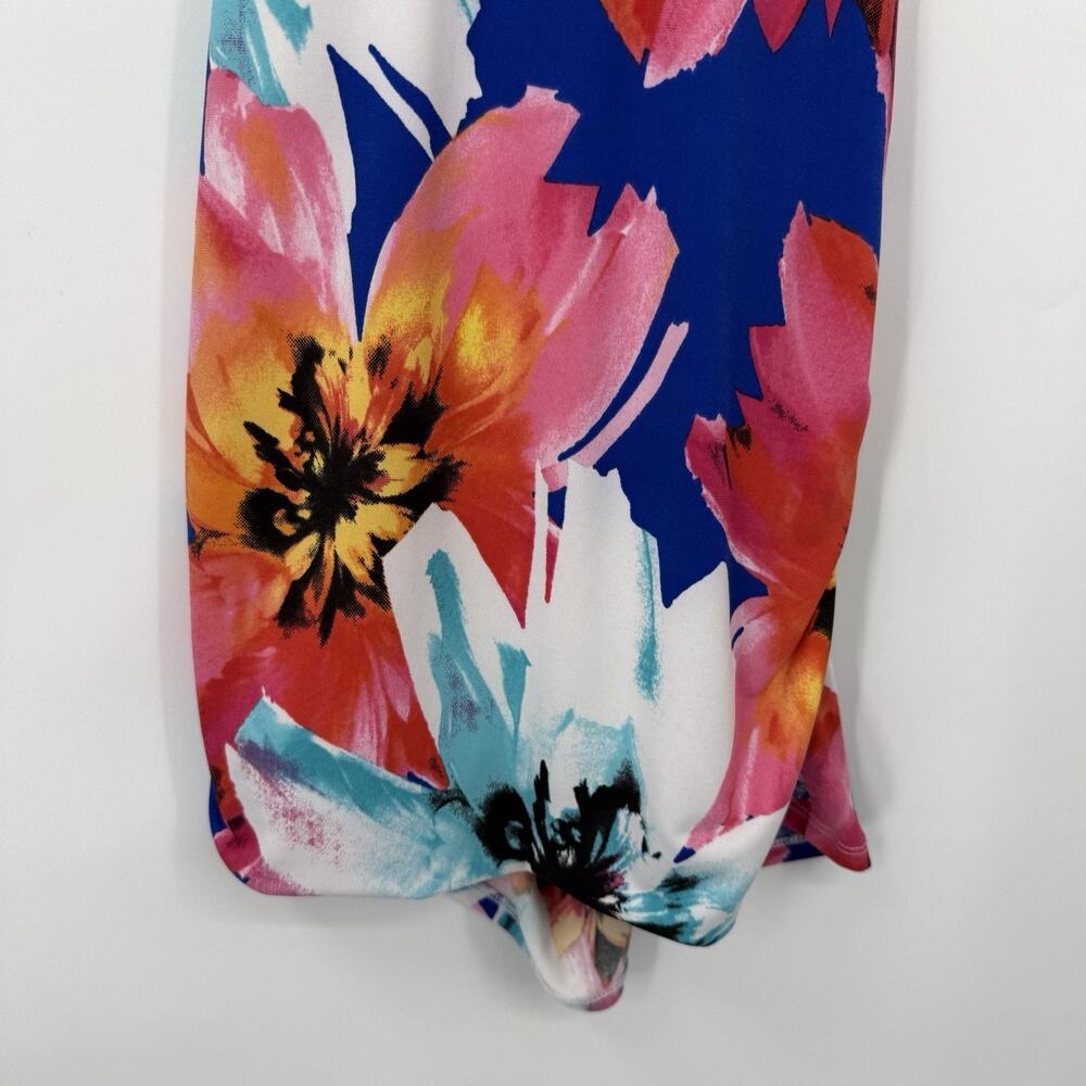 VENUS size XL Halter Mini Cover-Up Dress Floral Ruched Side Pullover Beach - Picture 8 of 13